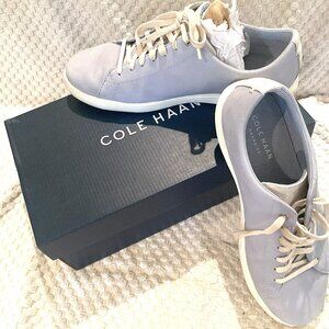 Cole Haan Grand Crosscourt ii Sueded Leather Sneakers - Light Blue  8.5 M